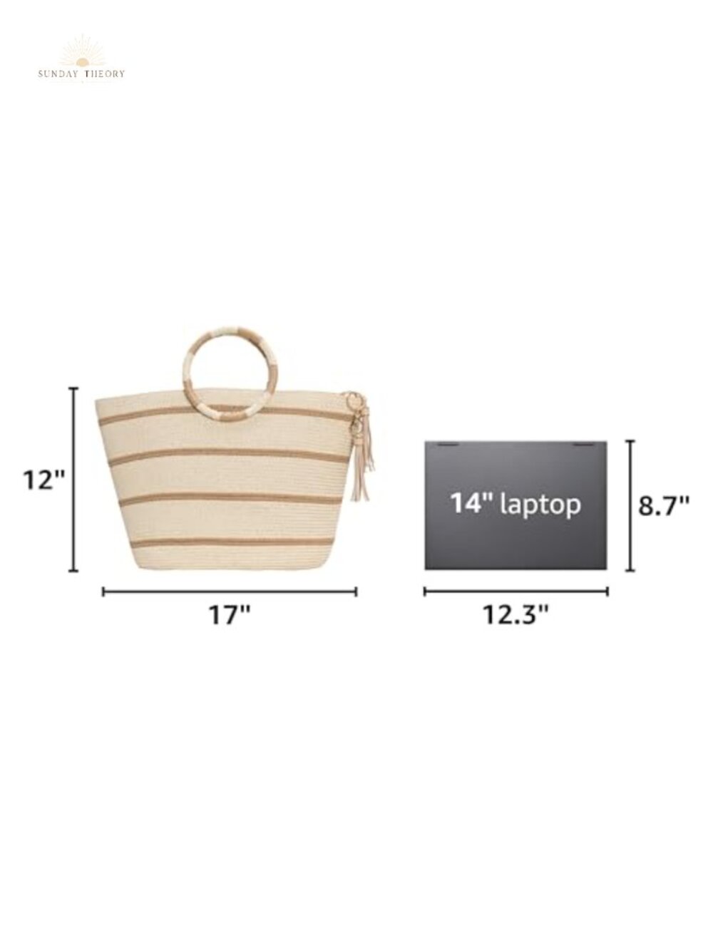 Woven Straw Tote Bag for Women Large Beach Bag Summer Shoulder Handbag - Picture 2 of 6